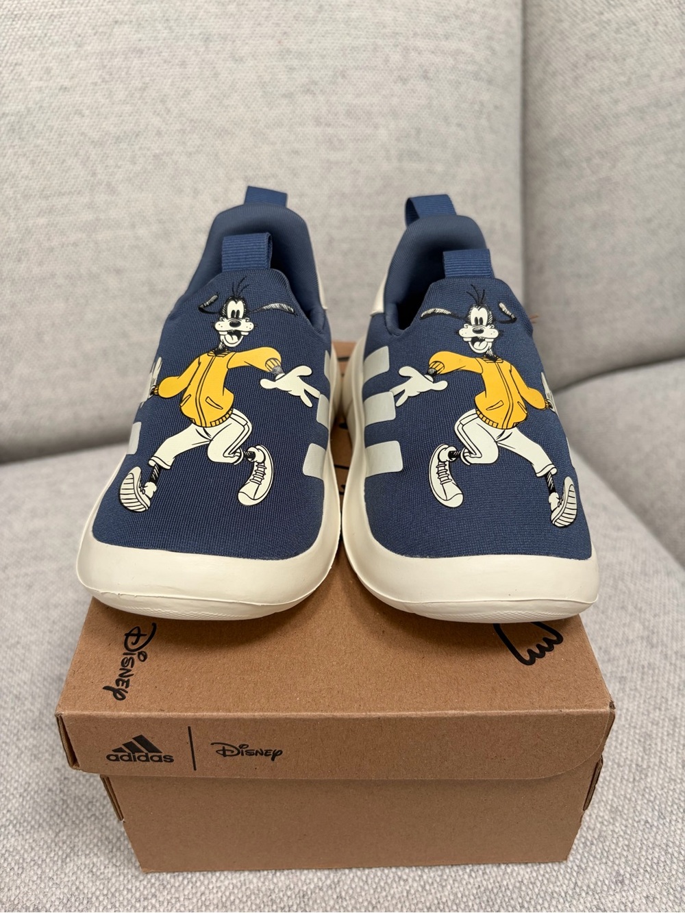 adidas Kids Navy & Yellow Goofy Slip-On Sneakers